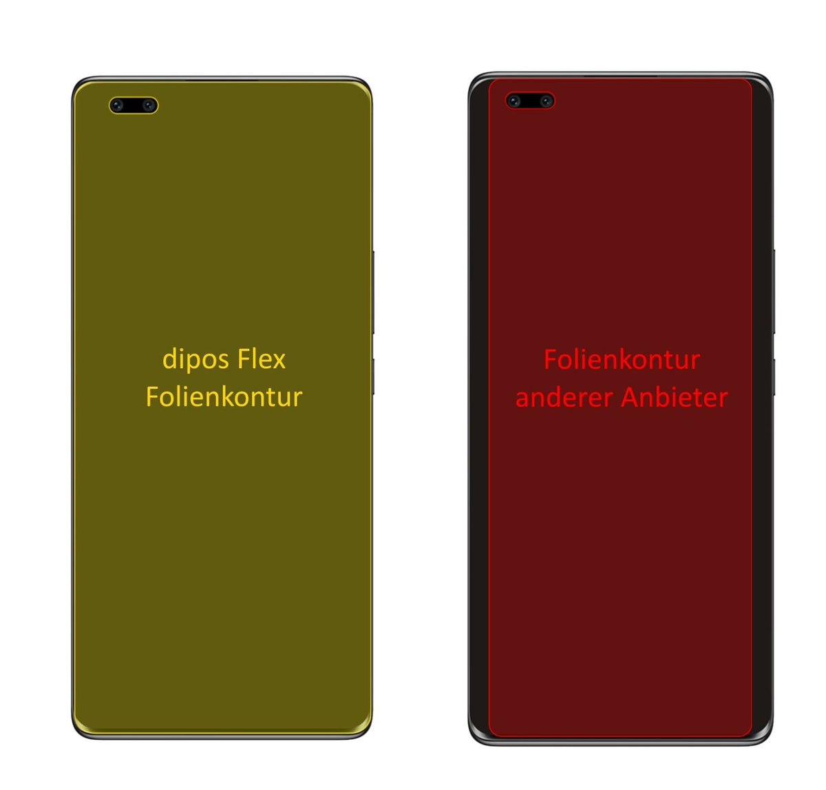 2x Screen Protector for Honor 50 Pro Protective Film covers 100% dipos Flex