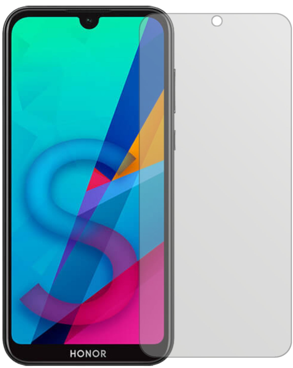 Honor8S mit aufgebrachter dipos Displayschutzfolie, die lästige Fingerabdrücke minimiert