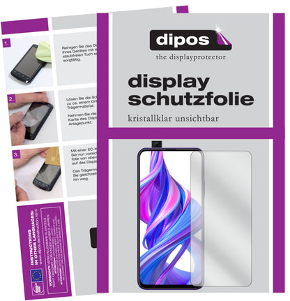 Klare Displayschutzfolie von dipos passend für Huawei Y9s, präziser Zuschnitt und blasenfrei montiert