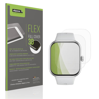 Matte Displayschutzfolie von dipos passend für Honor Choice Infowear Watch 2 Pro, 100% Displayabdeckung und blasenfreie Montage