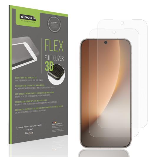 Matte Displayschutzfolie von dipos passend für honormagic 8, 100% Displayabdeckung und blasenfreie Montage