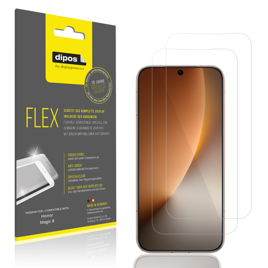 Klare Displayschutzfolie von dipos passend für honormagic 8, 100% Displayabdeckung und blasenfreie Montage