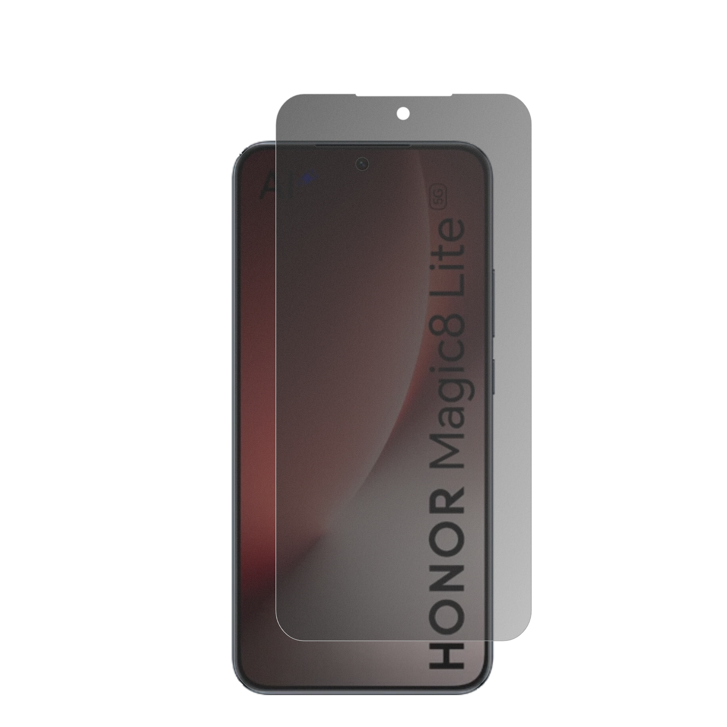HonorMagic 8 Lite mit aufgebrachter dipos Flex Schutzfolie, die seitliche Einblicke blockiert
