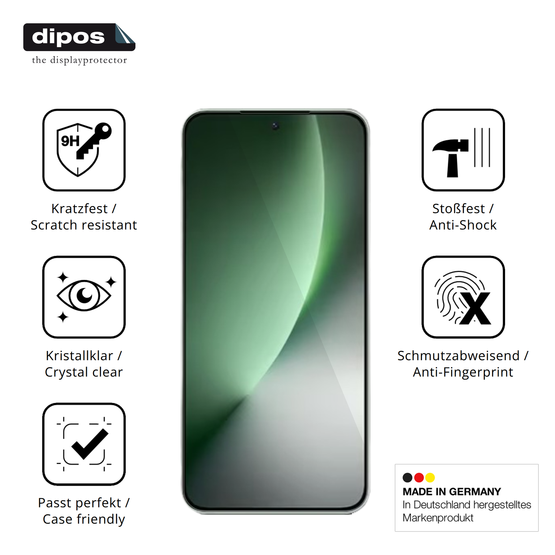 Displayschutz hergestellt in Deutschland, höchste Qualität made in Germany