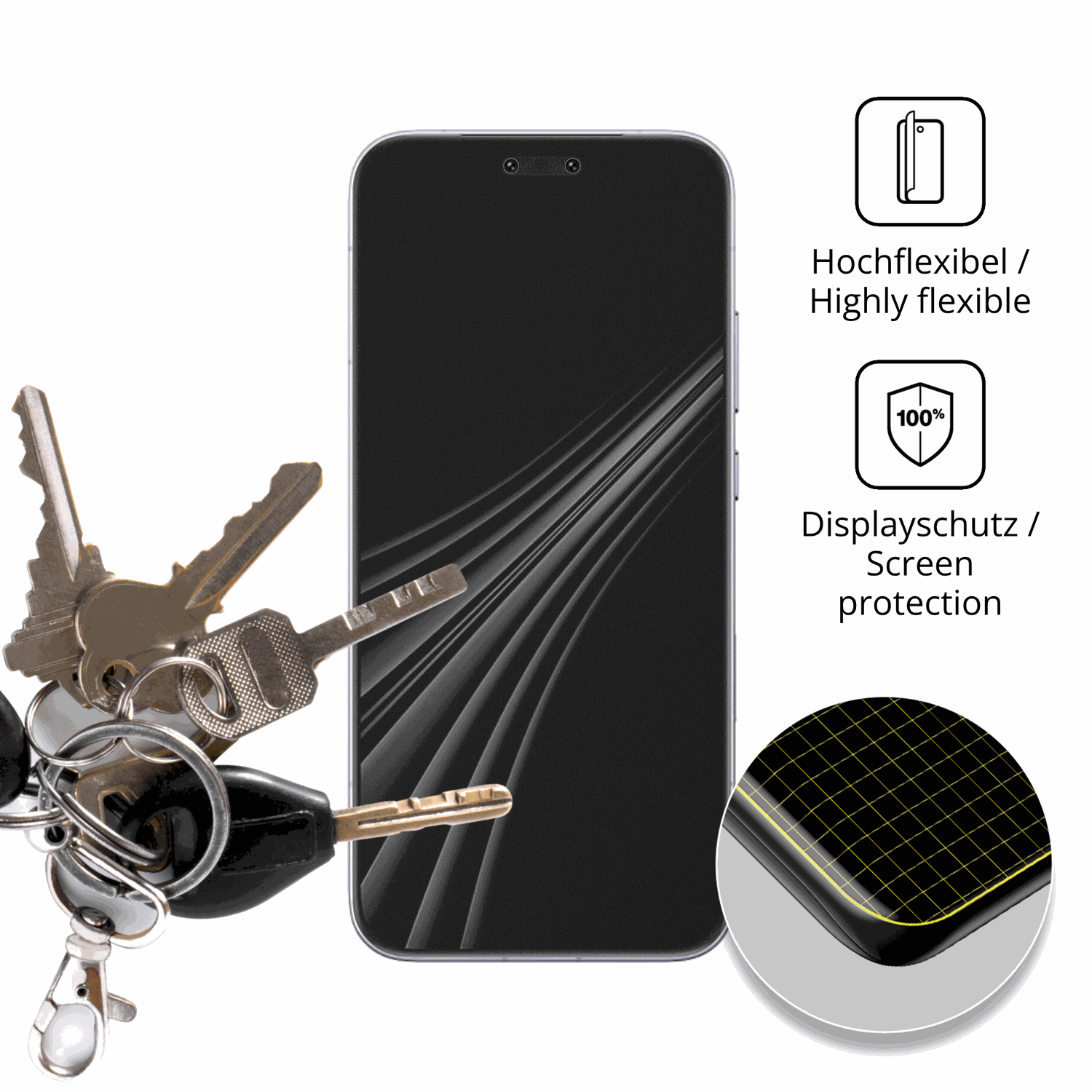 dipos Displayschutz für Honor Magic 8 RSR Porsche Design, mit Blickschutzfilter und perfekter Passform auch für die Rundungen