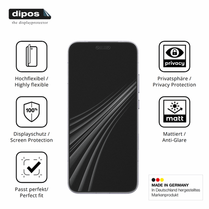 Flexible TPU-Folie passend zugeschnitten für Honor Magic 8 RSR Porsche Design, mit Privatsphäre-Schutz durch Sichtschutz-Folie