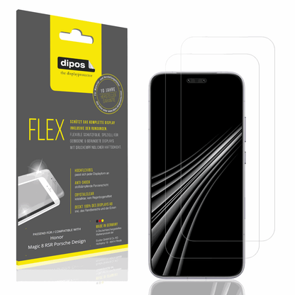 Klare Displayschutzfolie von dipos passend für Honor Magic 8 RSR Porsche Design, 100% Displayabdeckung und blasenfreie Montage