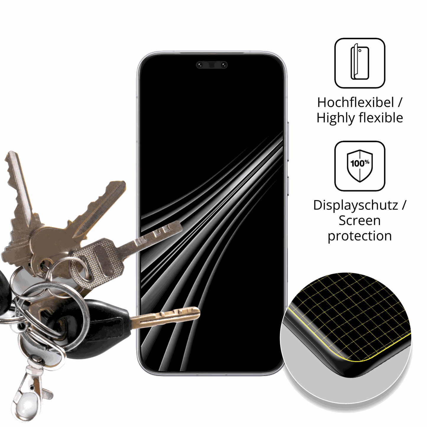 dipos Displayschutz für Honor Magic 8 RSR Porsche Design, transparente Oberfläche, geringe Dicke und perfekte Passform