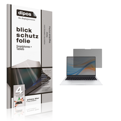 Blickschutzfolie von dipos passend für Honor MagicBook X16 Plus, präziser Zuschnitt und blasenfrei montiert