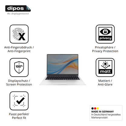 Privatsphäre-Schutz durch Sichtschutz-Folie passend zugeschnitten für Honor MagicBook X16 Plus