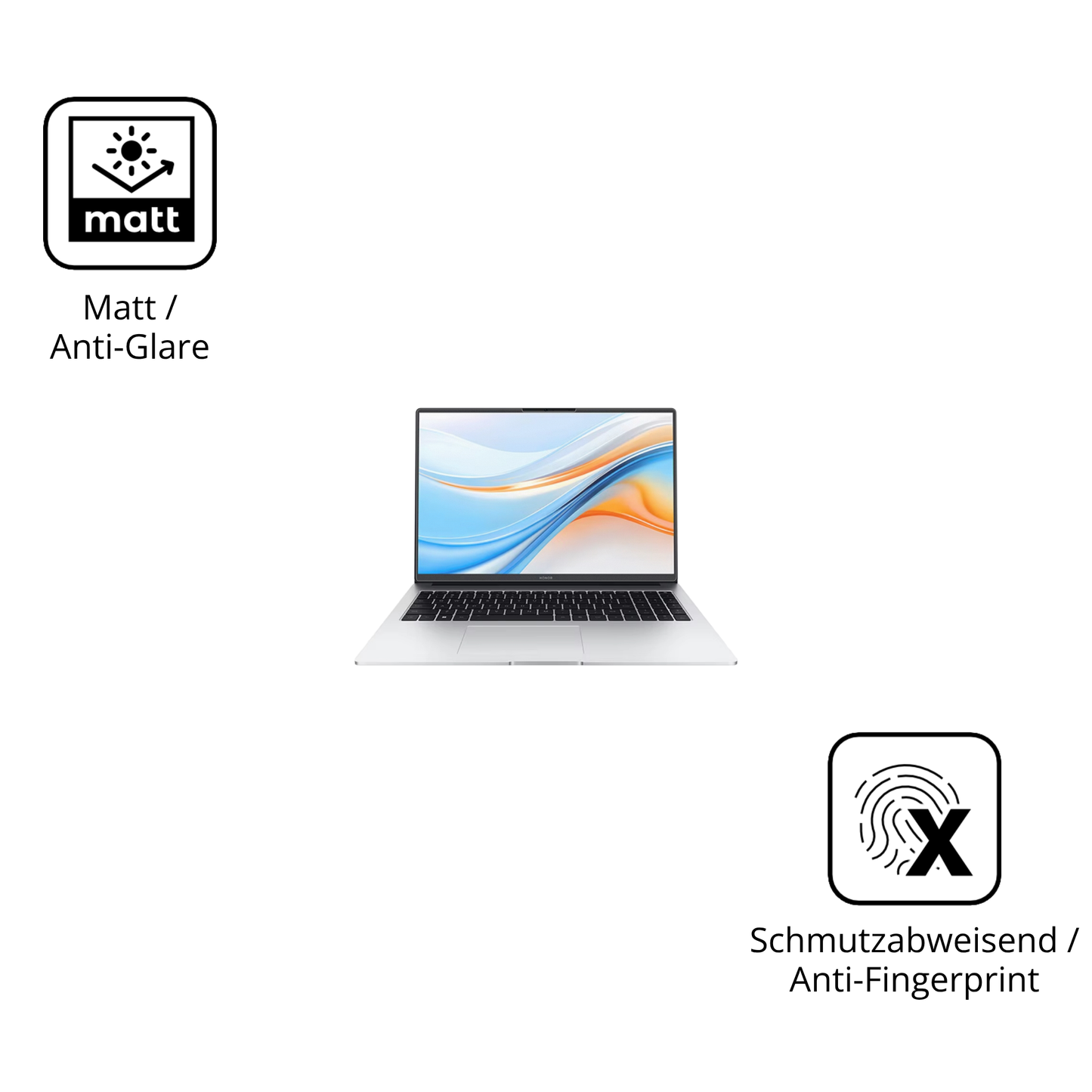 9H Hartbeschichtete, flexible Folie passend zugeschnitten für Honor MagicBook X16 Plus