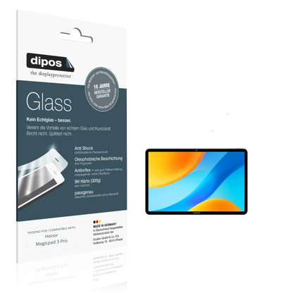 Matte Displayschutzfolie von dipos passend für honormagicpad 3 pro, 9H kratzfest und blasenfrei montiert