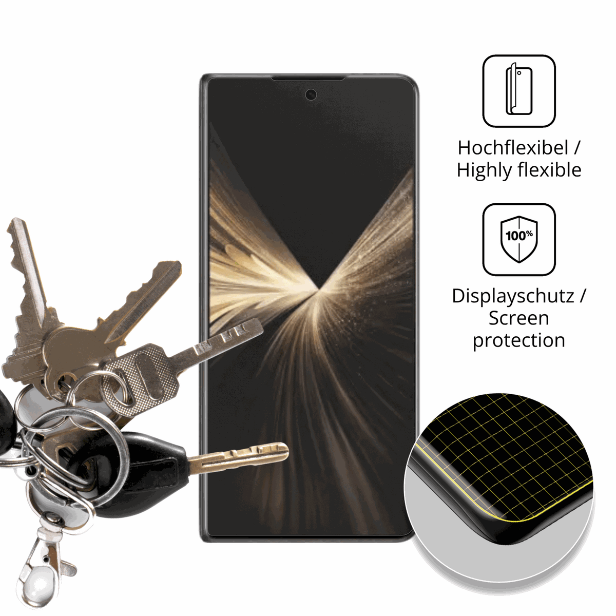 2x Full Cover matte Film for Honor Magic V5 Aussenseite Screen Protector