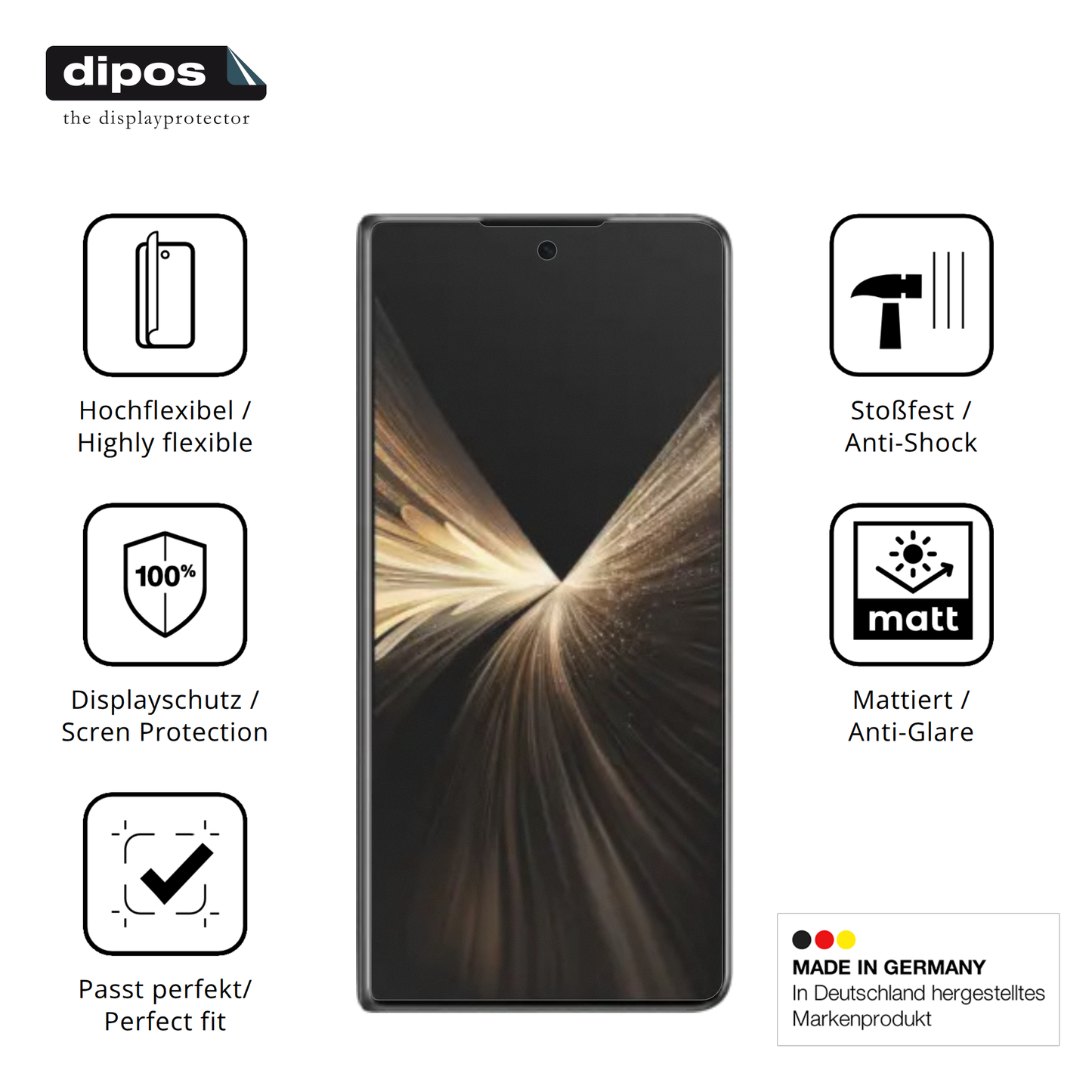 2x Full Cover Schutzfolie matt für Honor Magic V5 Aussenseite