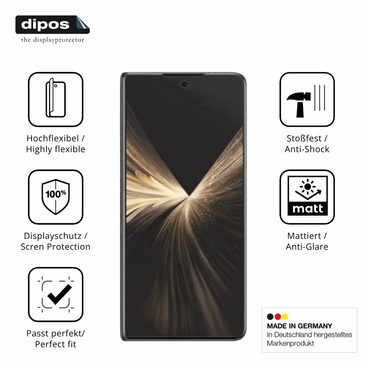 2x Full Cover matte Film for Honor Magic V5 Aussenseite Screen Protector