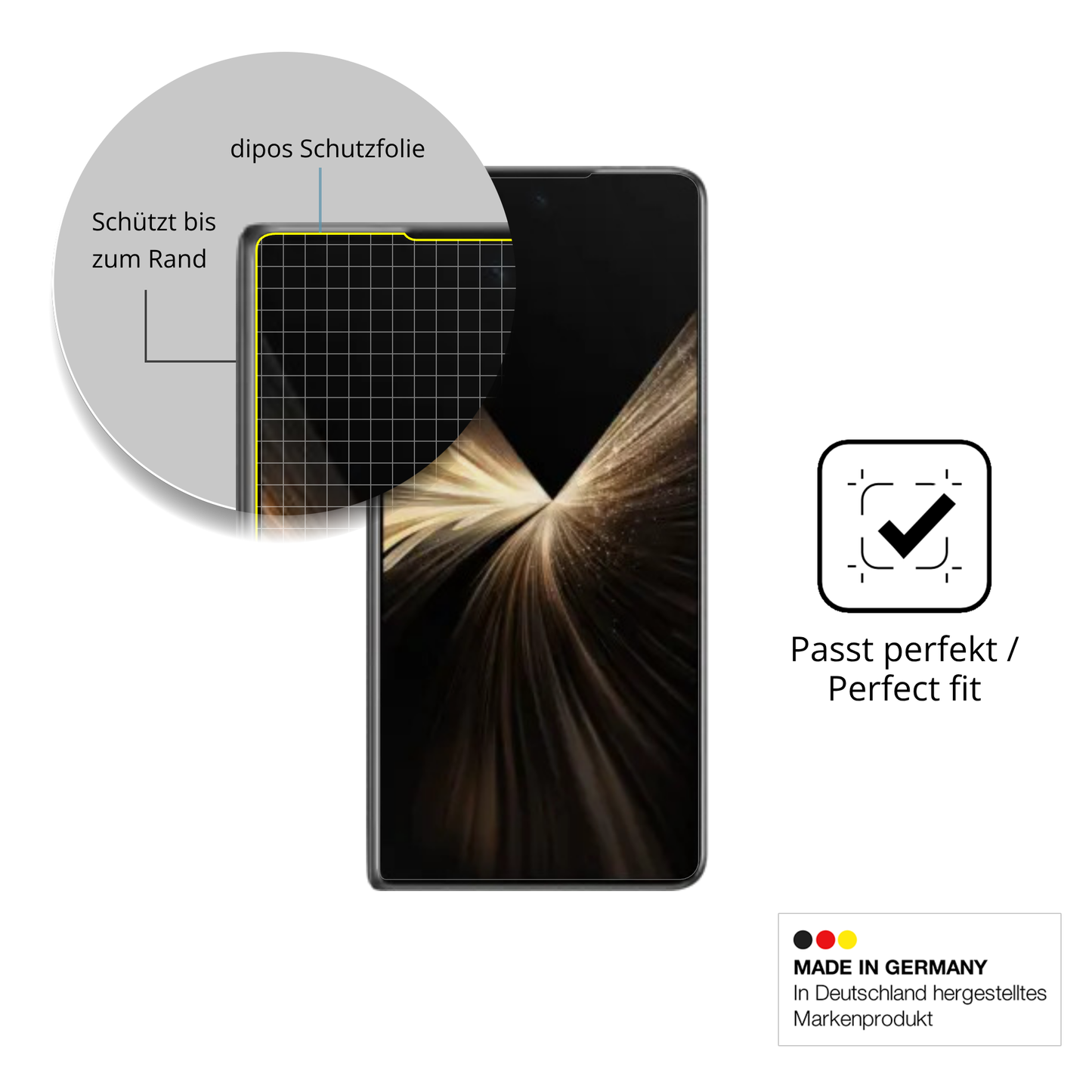 2x 3D Full Cover Schutzfolie für Honor Magic V5 Aussenseite