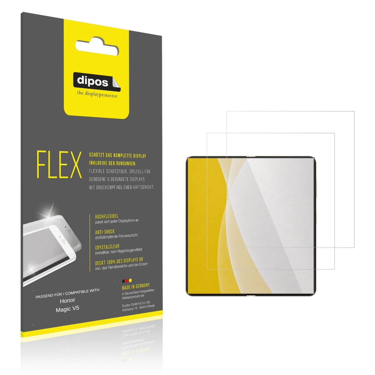2x Screen Protector for Honor Magic V5 Innenseite Protective Film covers 100%