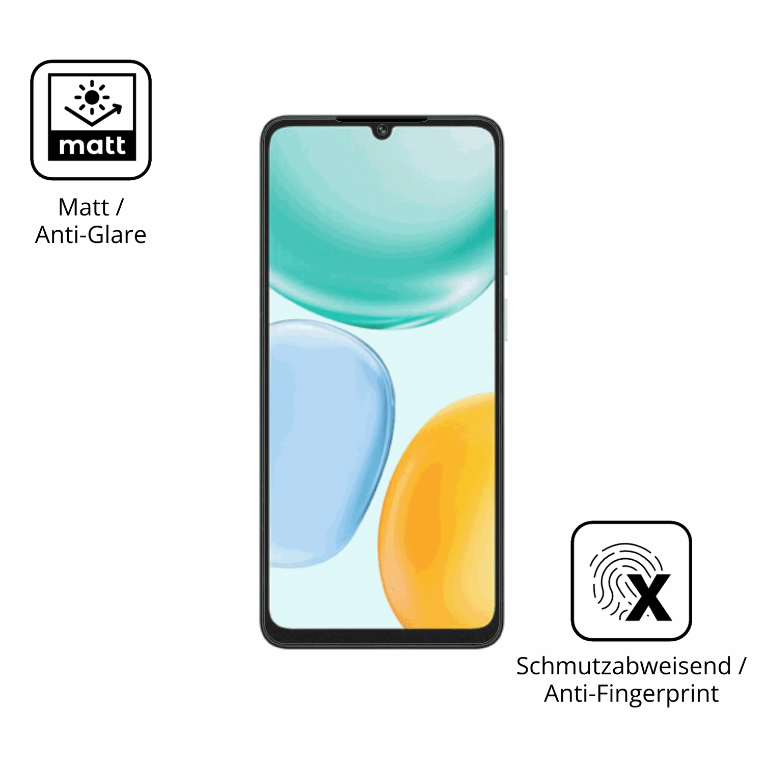 Dünne und entspiegelnde Folie passend zugeschnitten für honorplay 10a