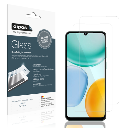 Klare Displayschutzfolie von dipos passend für honorplay 10a, 9H kratzfest und blasenfrei montiert