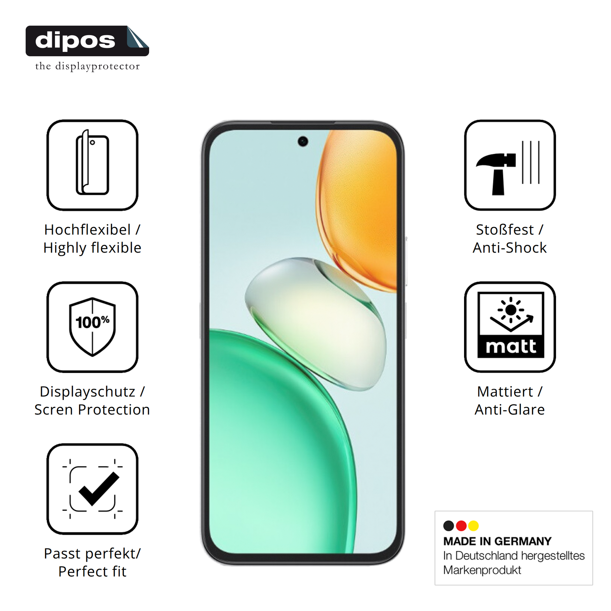 Displayschutz hergestellt in Deutschland, höchste Qualität made in Germany