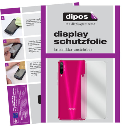 Klare Displayschutzfolie von dipos passend für Honor Play 3 Rückseite, präziser Zuschnitt und blasenfrei montiert