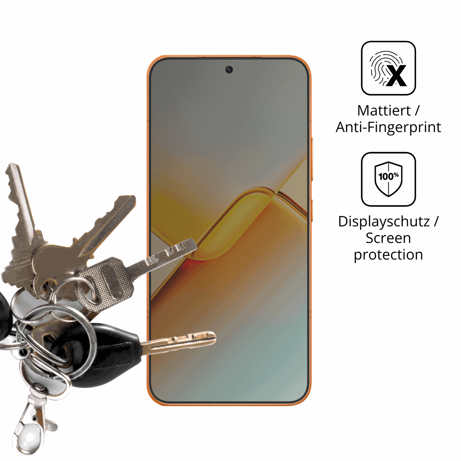 dipos Displayschutz für Honor Power2, mattierte Oberfläche, Blickschutzfilter und perfekter Passform