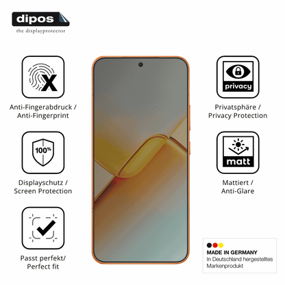 Privatsphäre-Schutz durch Sichtschutz-Folie passend zugeschnitten für Honor Power2