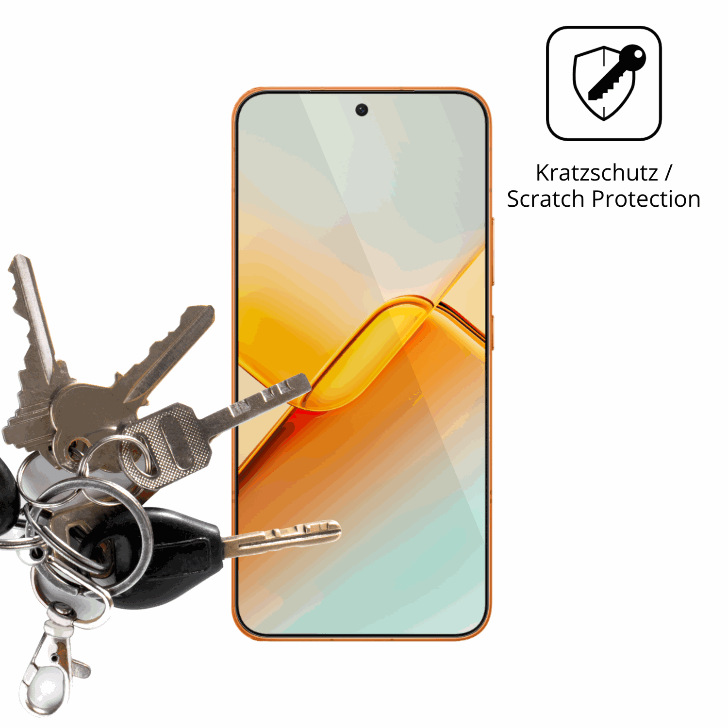 Schutz gegen Kratzer auf dem Honor Power2 Glas durch Schlüssel oder Ähnliches