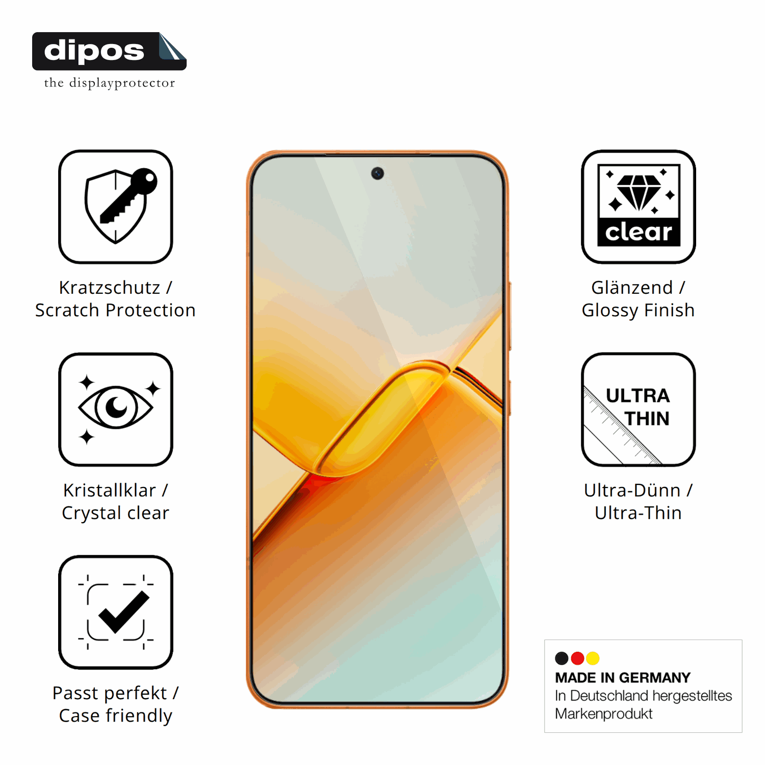 Displayschutz hergestellt in Deutschland, höchste Qualität made in Germany