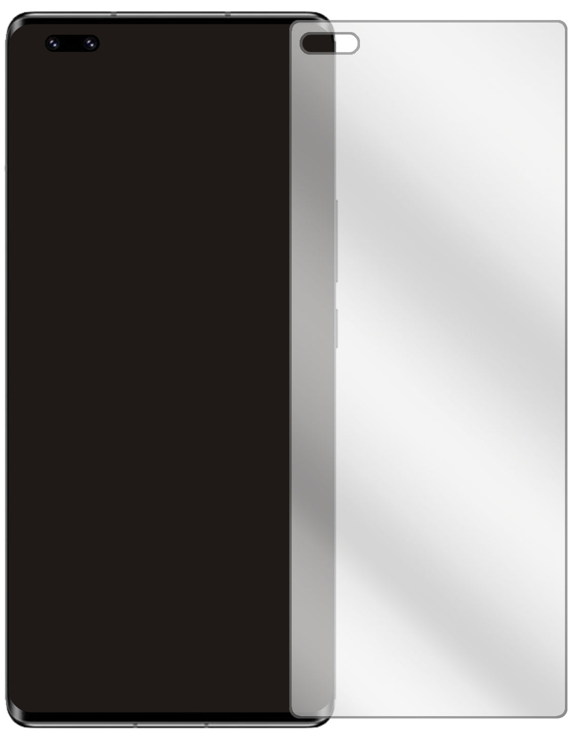 HonorV40 5G mit aufgebrachter dipos Displayschutzfolie, glasklare Darstellung ohne Einschränkungen