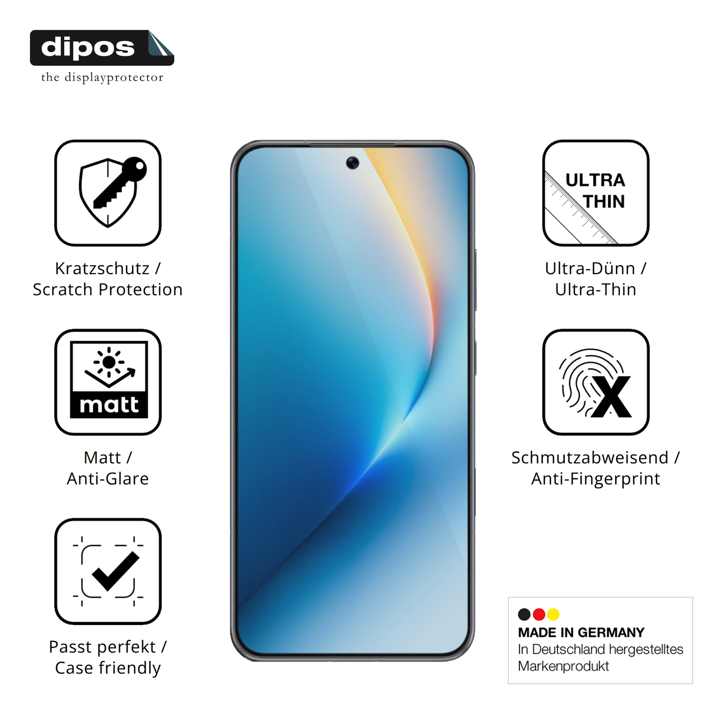 Displayschutz hergestellt in Deutschland, höchste Qualität made in Germany