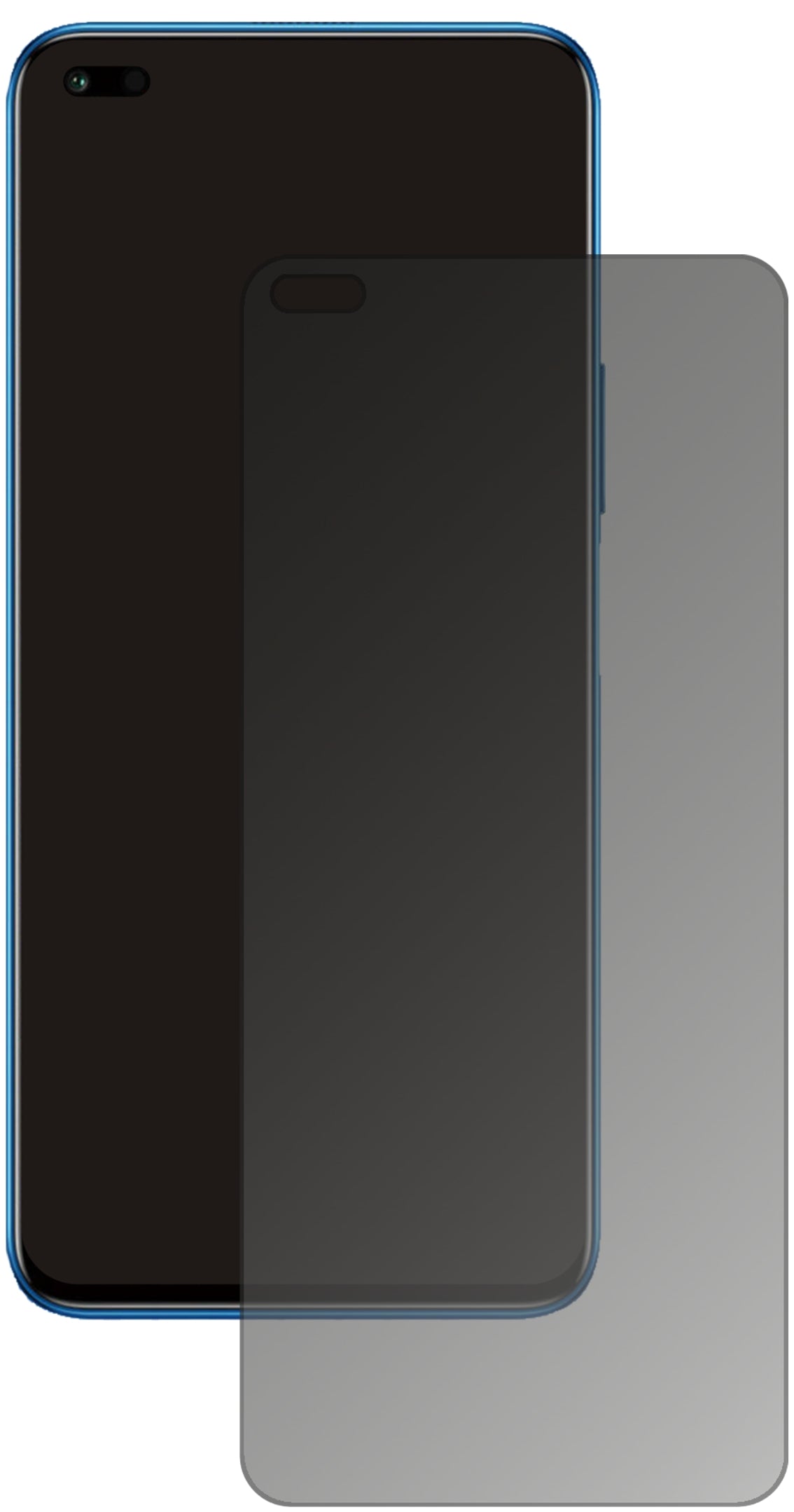 HonorX20 5G mit aufgebrachtem dipos Displayschutz, der seitliche Einblicke blockiert