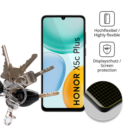dipos Displayschutz für Honor X5c Plus, transparente Oberfläche, geringe Dicke und perfekte Passform