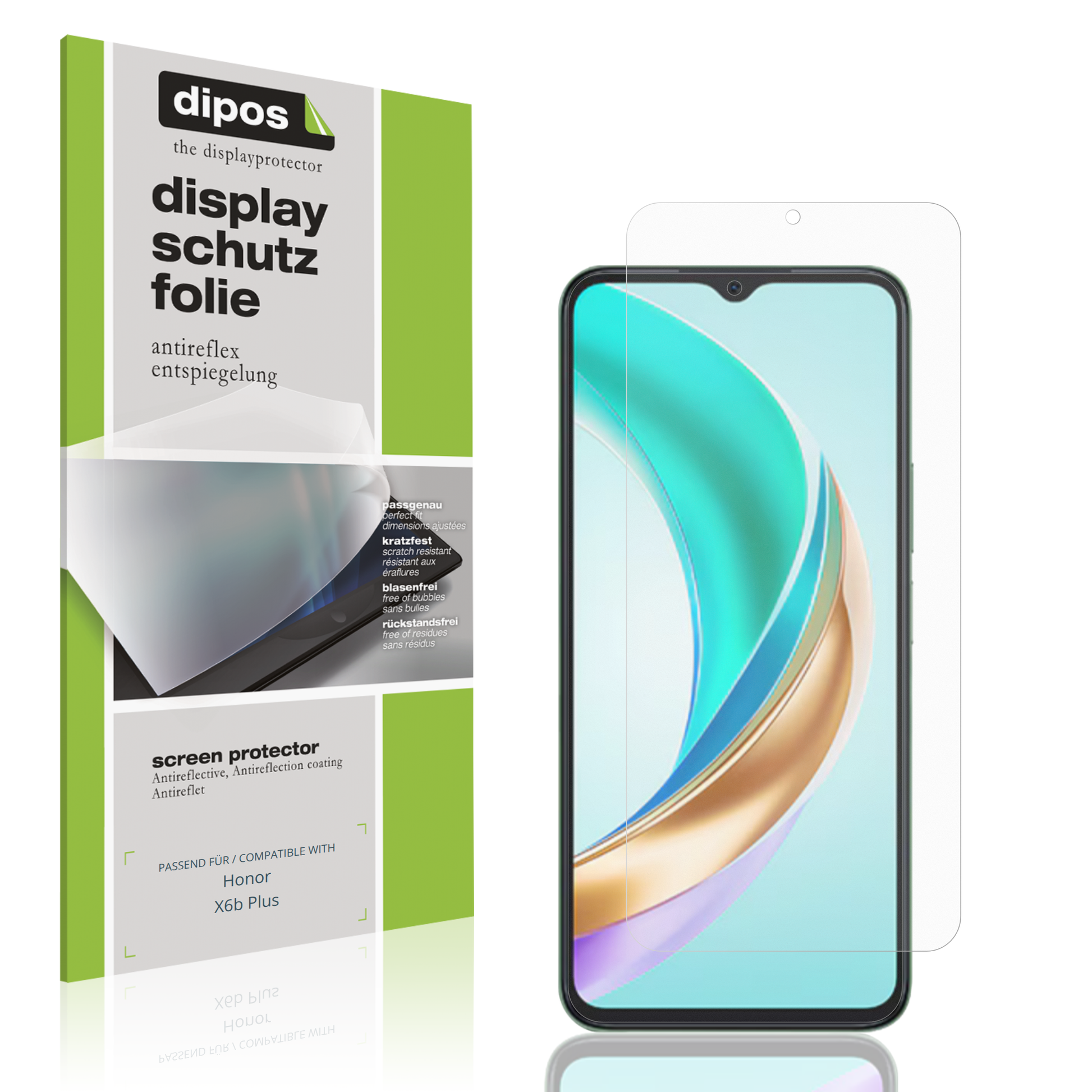 Matte Displayschutzfolie von dipos passend für Honor X6b Plus, präziser Zuschnitt und blasenfrei montiert