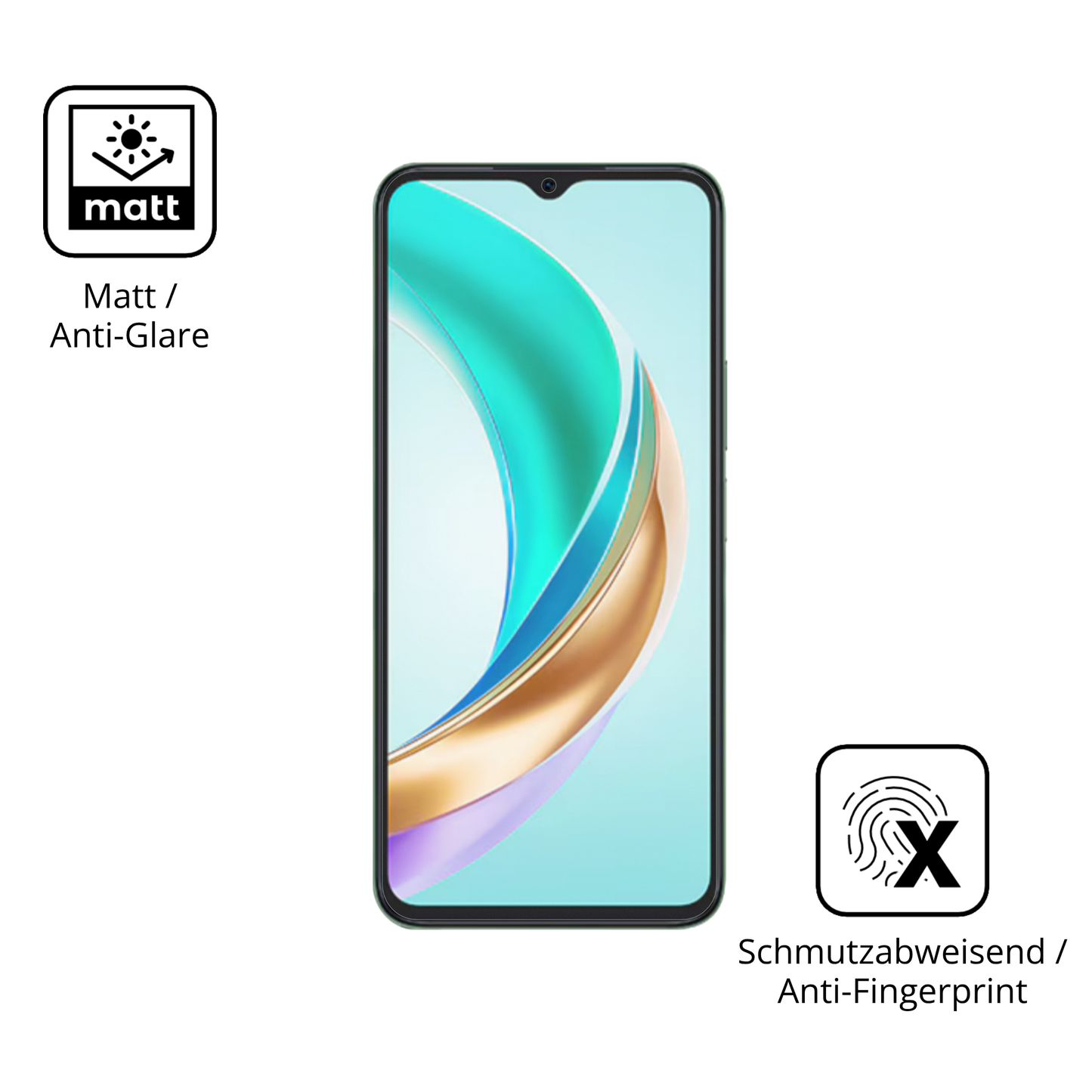 Dünne und entspiegelnde Folie passend zugeschnitten für Honor X6b Plus