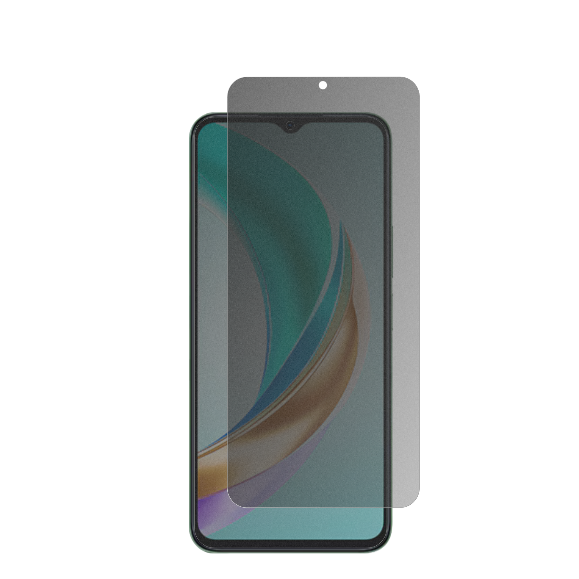 HonorX6b Plus mit aufgebrachtem dipos Displayschutz, der seitliche Einblicke blockiert