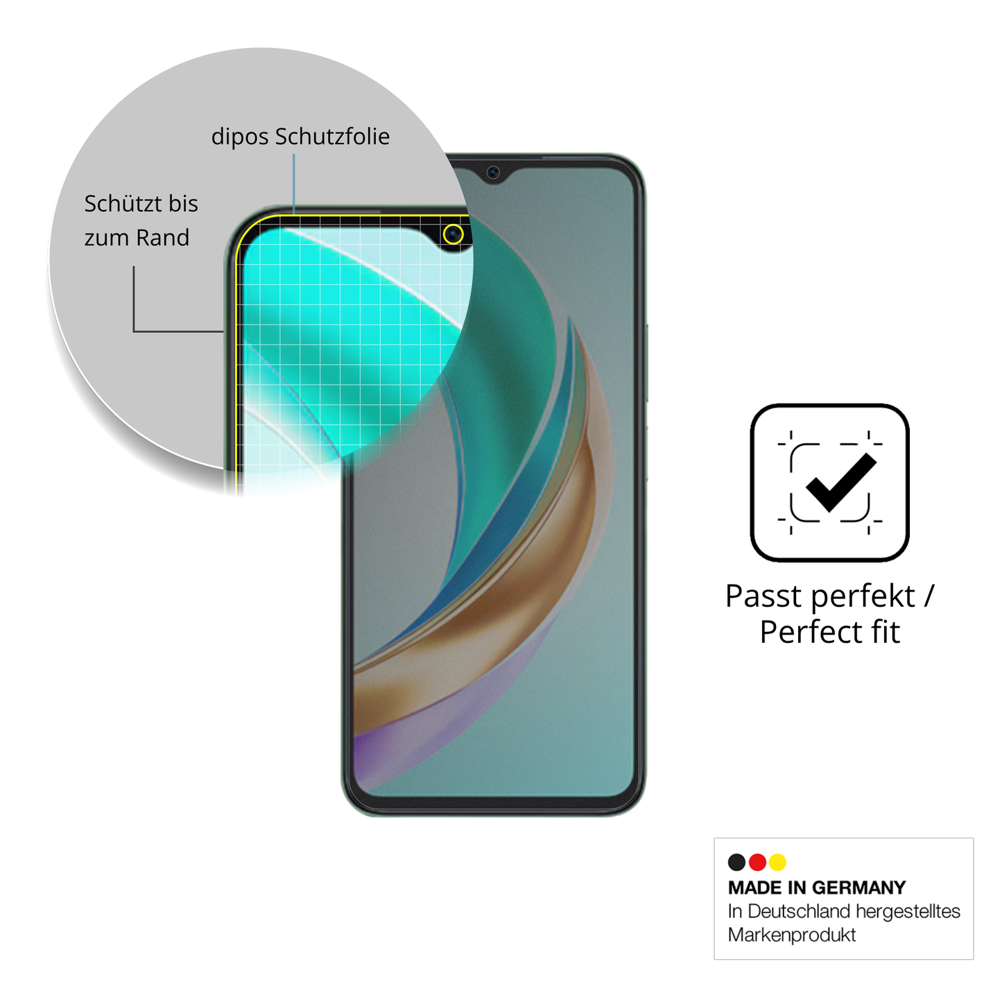 Schutz gegen Kratzer auf dem Honor X6b Plus Glas durch Schlüssel oder Ähnliches