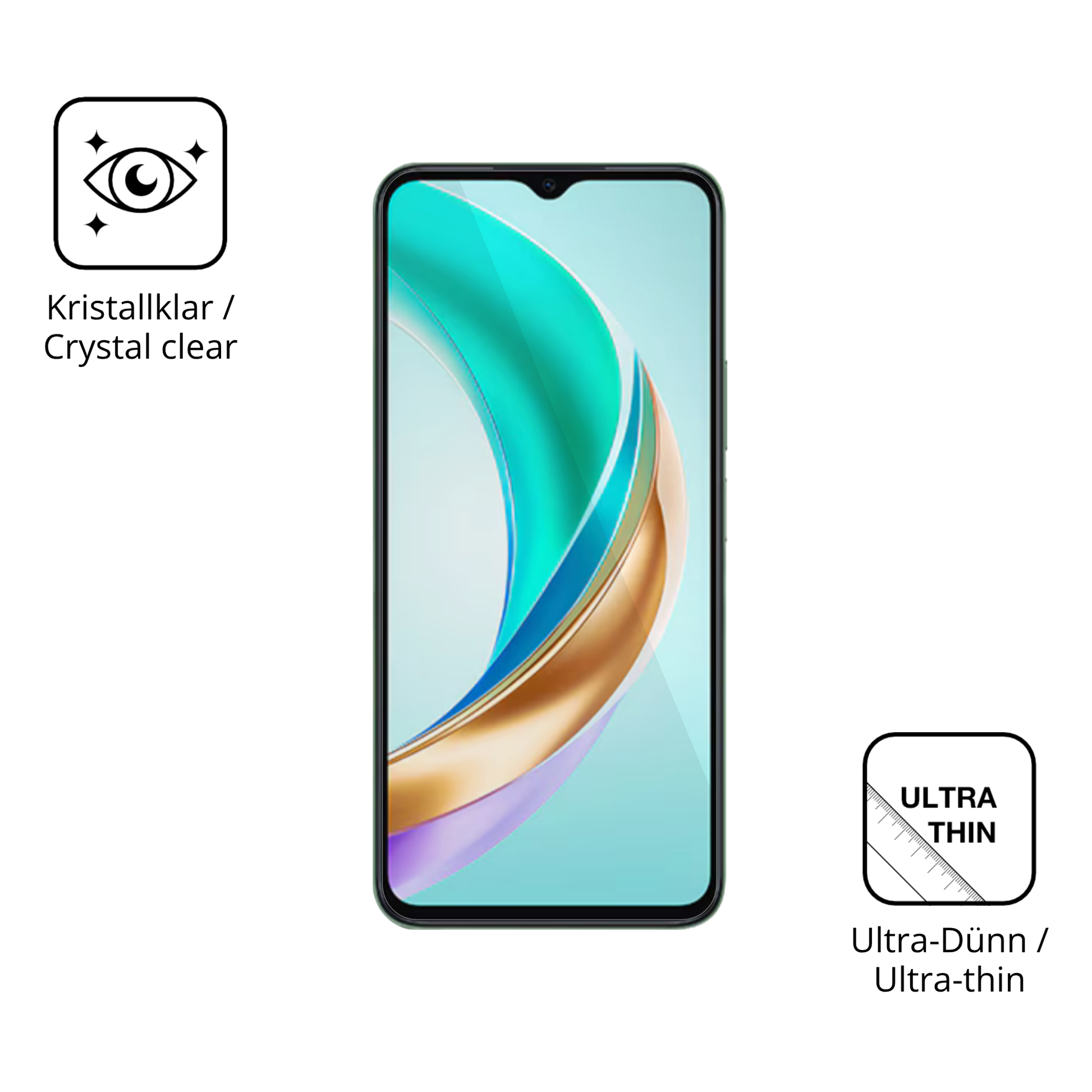 Dünne und klare Folie passend zugeschnitten für Honor X6b Plus