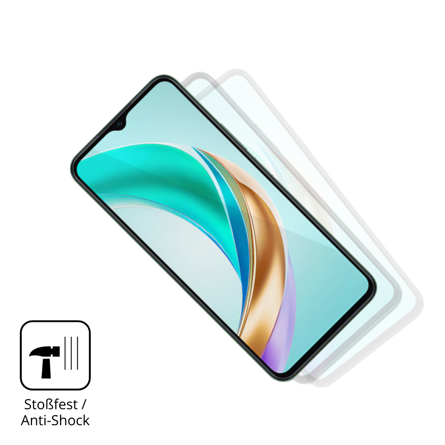 Schutz gegen Kratzer auf dem Honor X6b Plus Glas durch Schlüssel, Stöße gegen die Tischkante oder Stürze