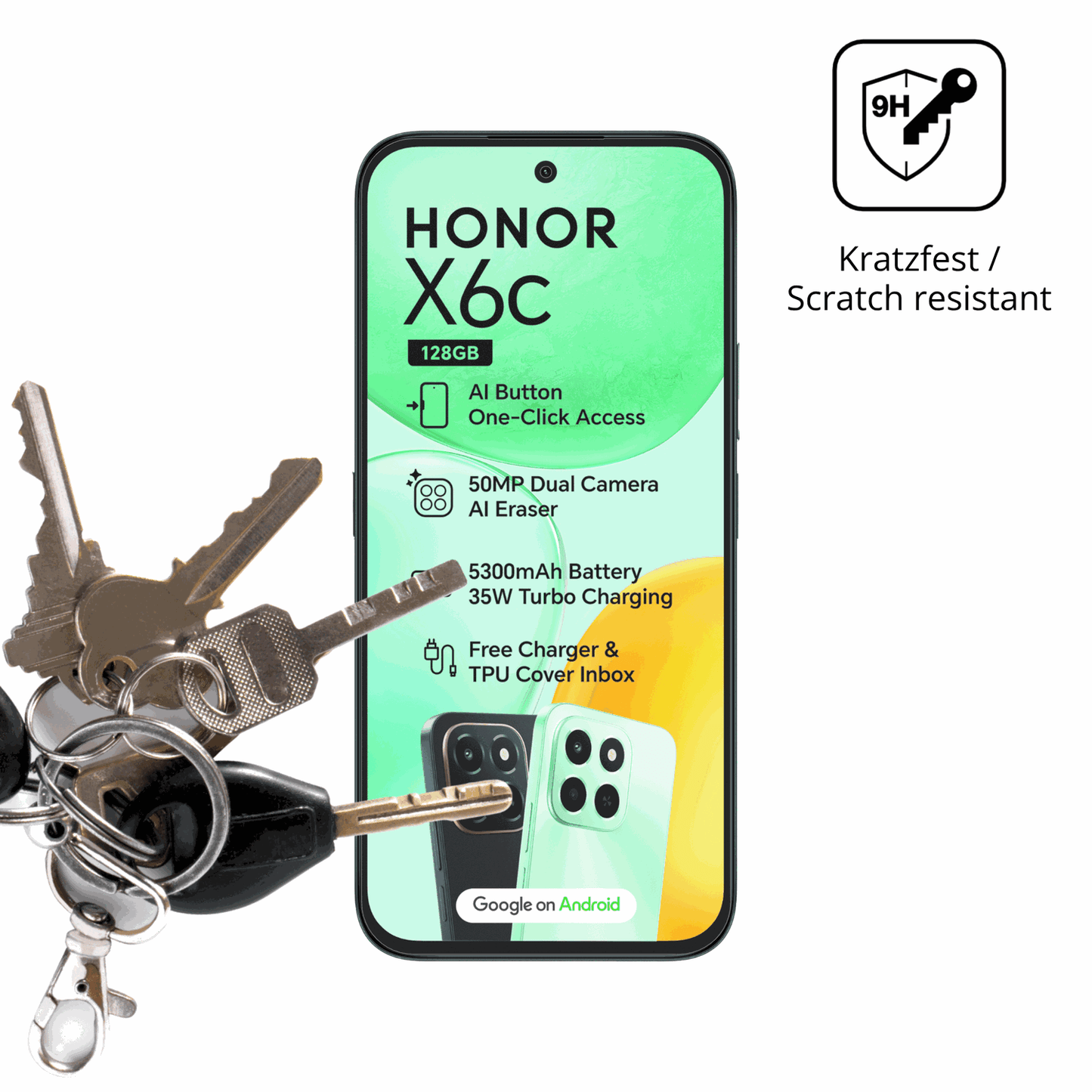 dipos Displayschutz für Honor X6c, mattierte Oberfläche, robuste Festigkeit und perfekte Passform