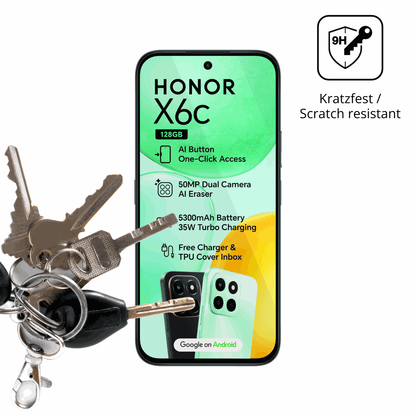 dipos Displayschutz für Honor X6c, transparente Oberfläche, perfekte Passform auch für die Rundungen