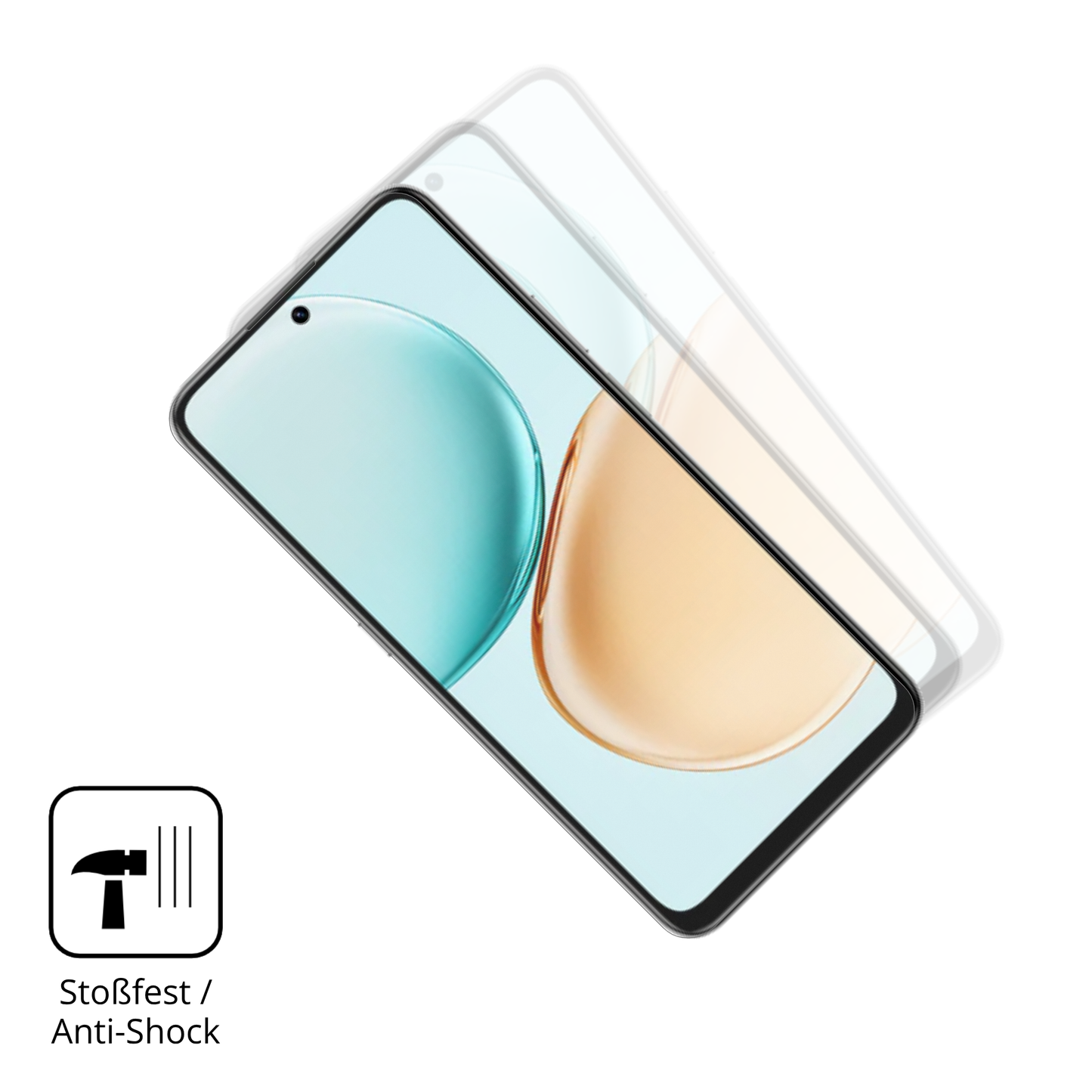 Schutz gegen Kratzer auf dem Honor X7d 4G Glas durch Schlüssel, Stöße gegen die Tischkante oder Stürze