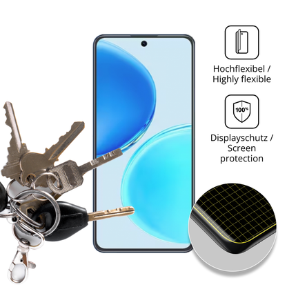 dipos Displayschutz für Honor X8d, transparente Oberfläche, perfekte Passform auch für die Rundungen