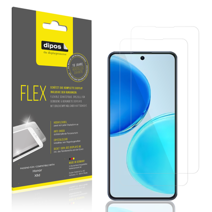 Klare Displayschutzfolie von dipos passend für Honor X8d, 100% Displayabdeckung und blasenfreie Montage