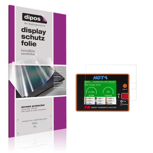 Klare Displayschutzfolie von dipos passend für hotat8, präziser Zuschnitt und blasenfrei montiert