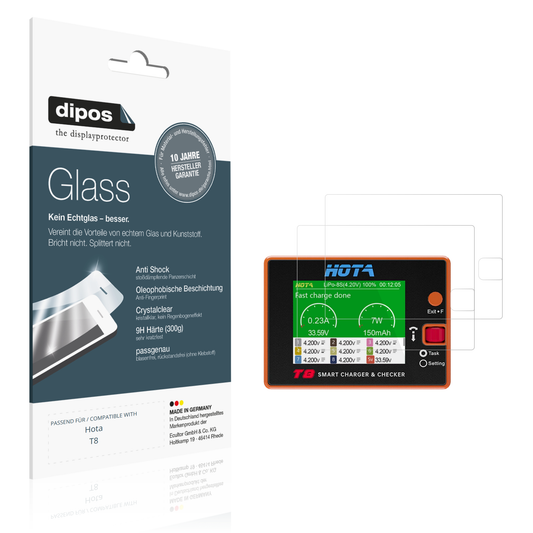 Klare Displayschutzfolie von dipos passend für hotat8, 9H kratzfest und blasenfrei montiert