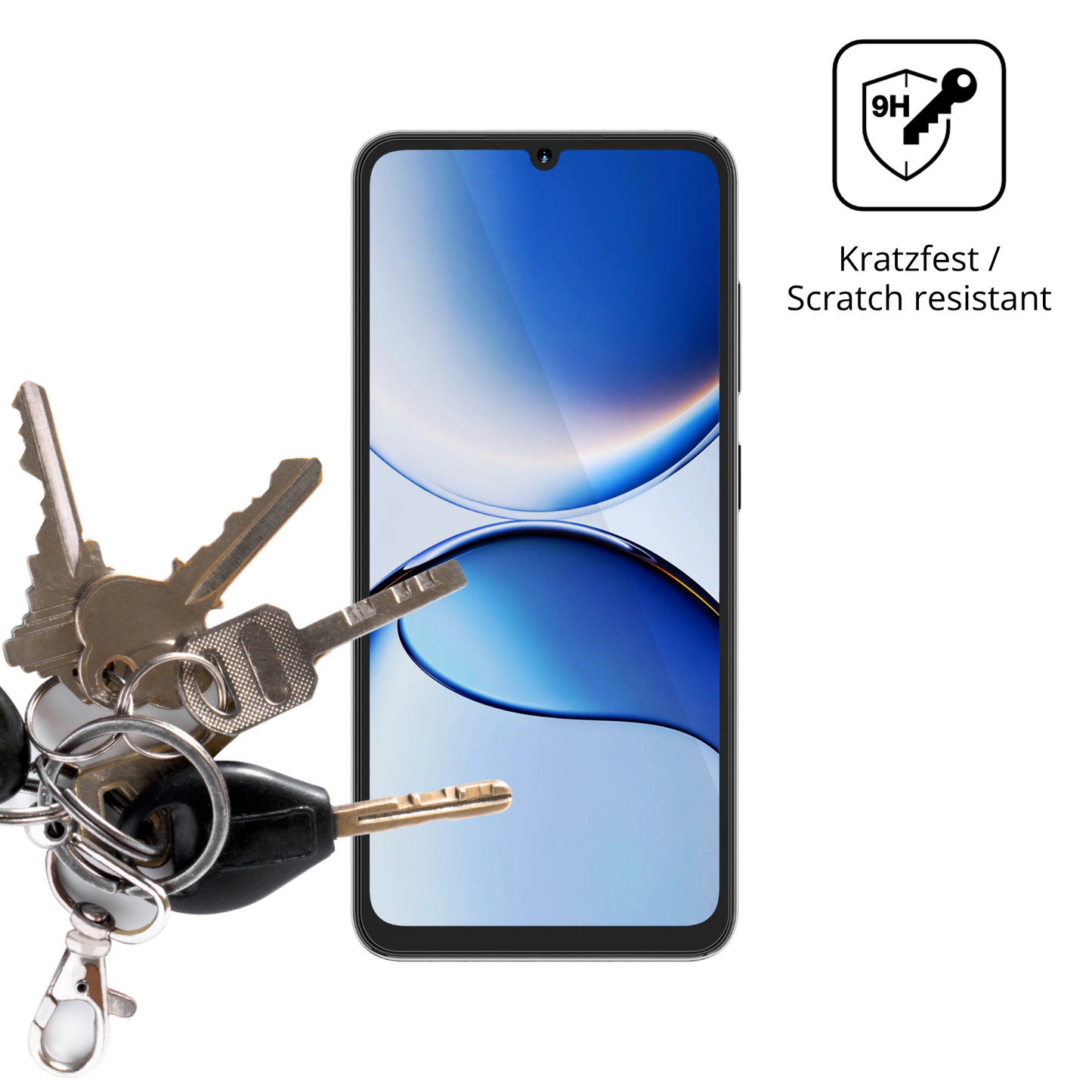 dipos Displayschutz für Hotwav A16 Pro Max, transparente Oberfläche, perfekte Passform auch für die Rundungen