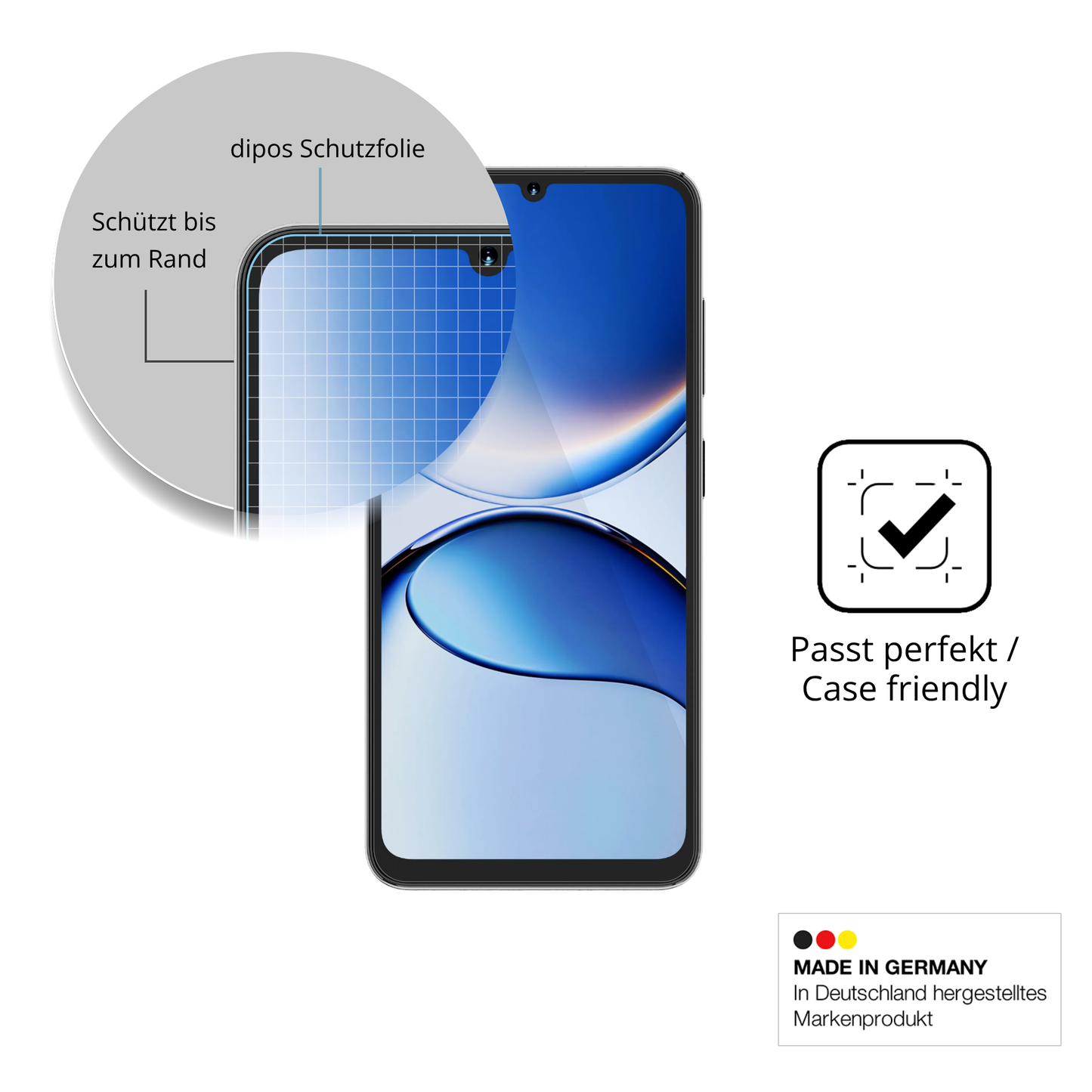 Besonders flexibler Displayschutz mit Anti-Shock-Schicht im Materialmix