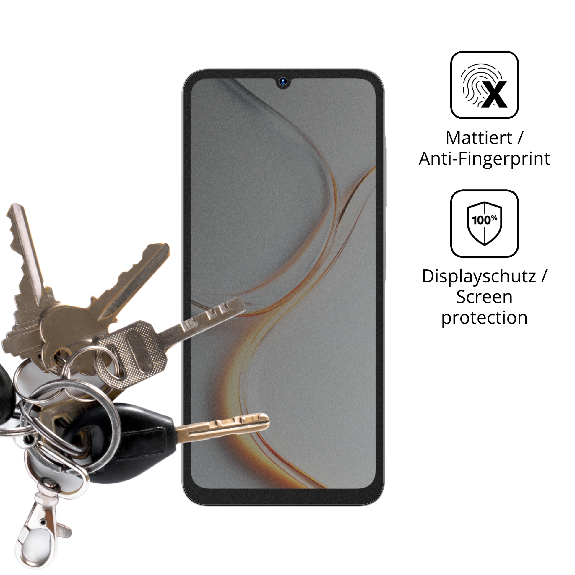 dipos Displayschutz für Hotwav A36, mattierte Oberfläche, Blickschutzfilter und perfekter Passform