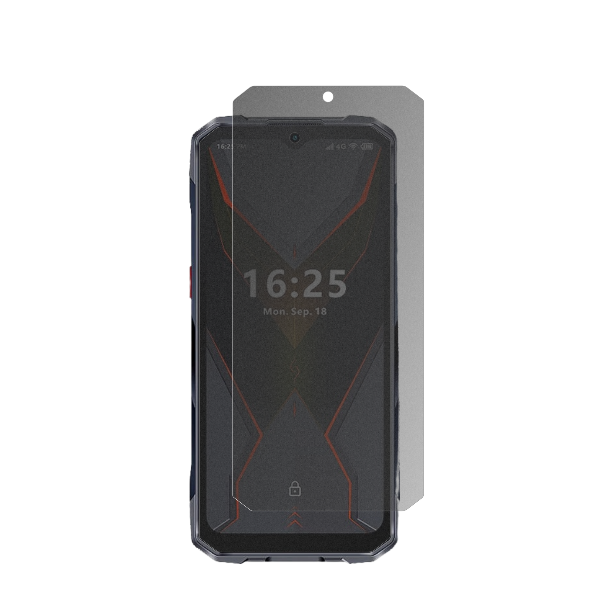 HotwavCyber 15 mit aufgebrachtem dipos Displayschutz, der seitliche Einblicke blockiert